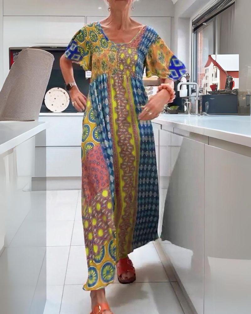 Charlotte | Colourful Summer Boho Maxi Dress-Women Dress-Eltrendio