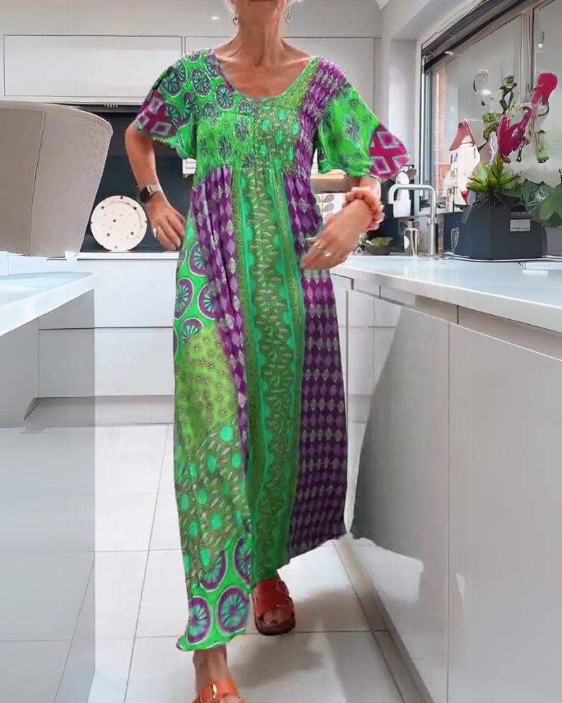Charlotte | Colourful Summer Boho Maxi Dress-Women Dress-Eltrendio