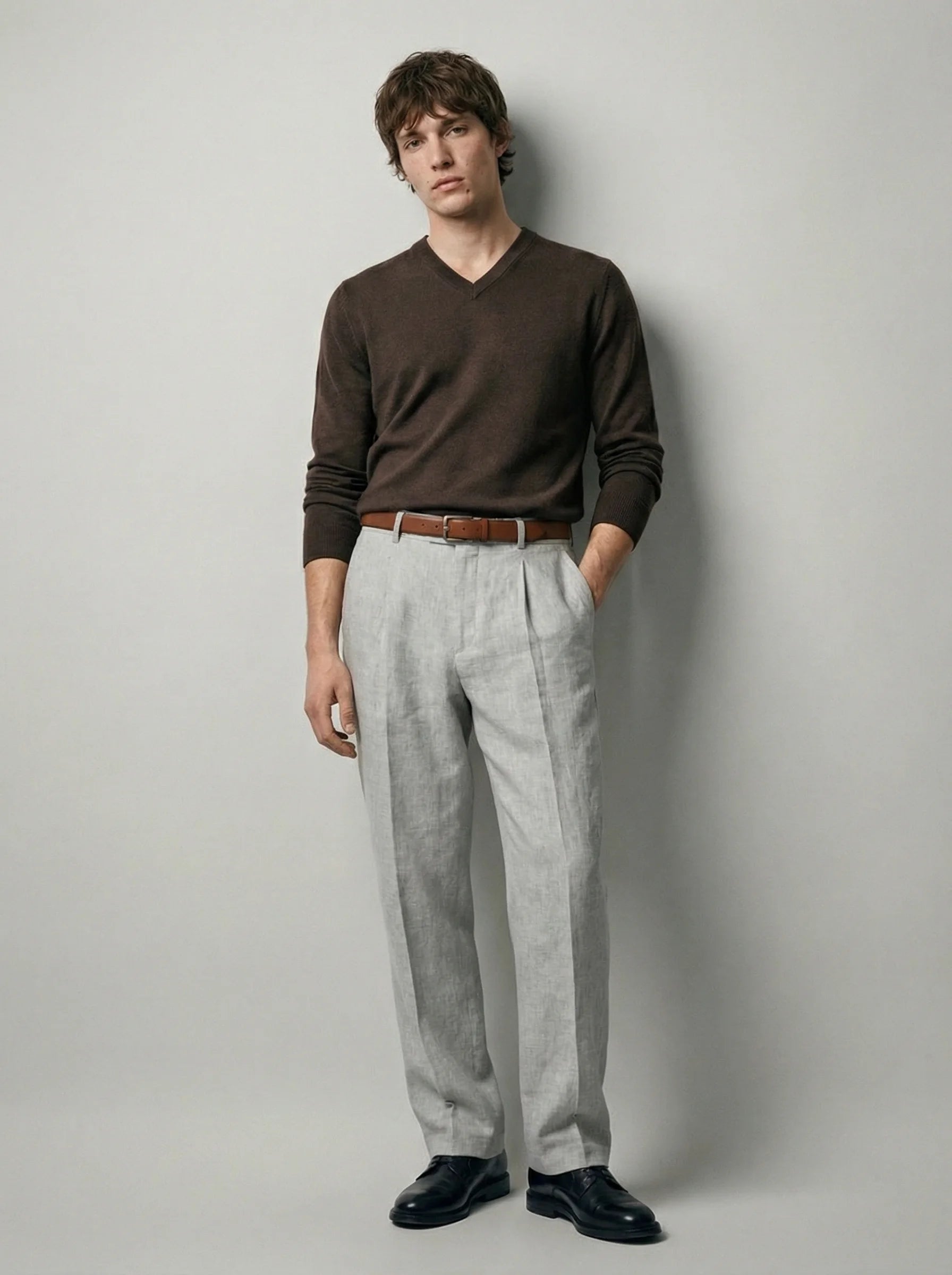 Men Pleated Trousers | Tailored Fit Smart Office Style