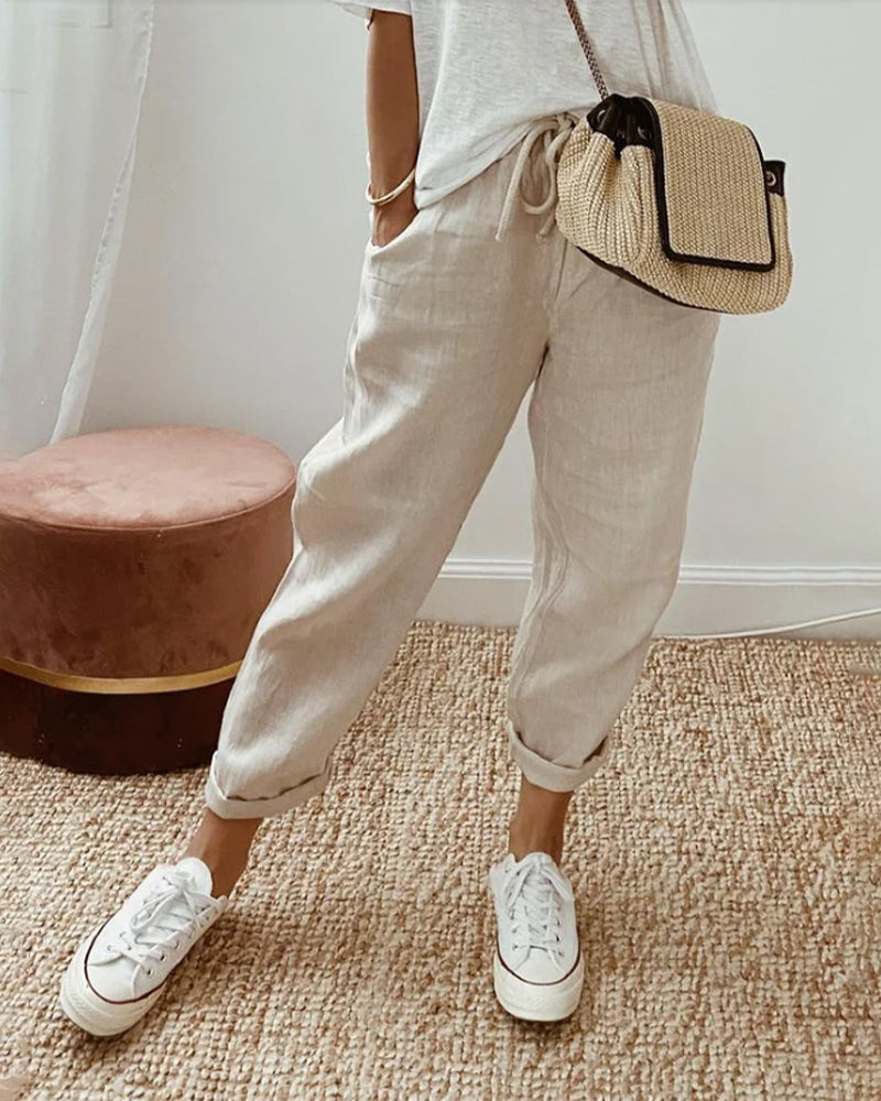 Womens Trousers | Wide Leg Casual Pants-Women Pants-Eltrendio