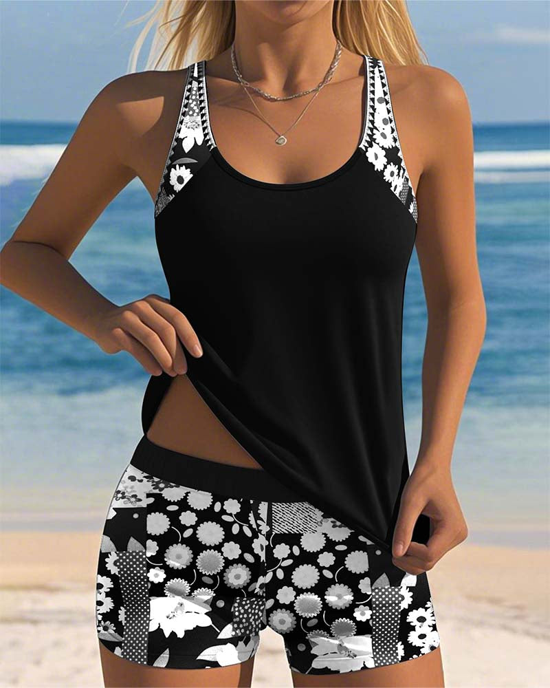 Womens Tankini Set | Two Piece Swimwear-Women Swimsuit-Eltrendio