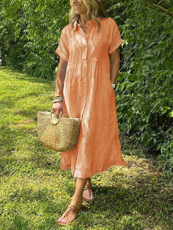 Mia | Long Button Down Summer Shirt Dress Women-Women Dress-Eltrendio