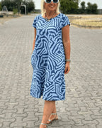 Summer Dress | Casual Modest Midi Dress-Women Dress-Eltrendio