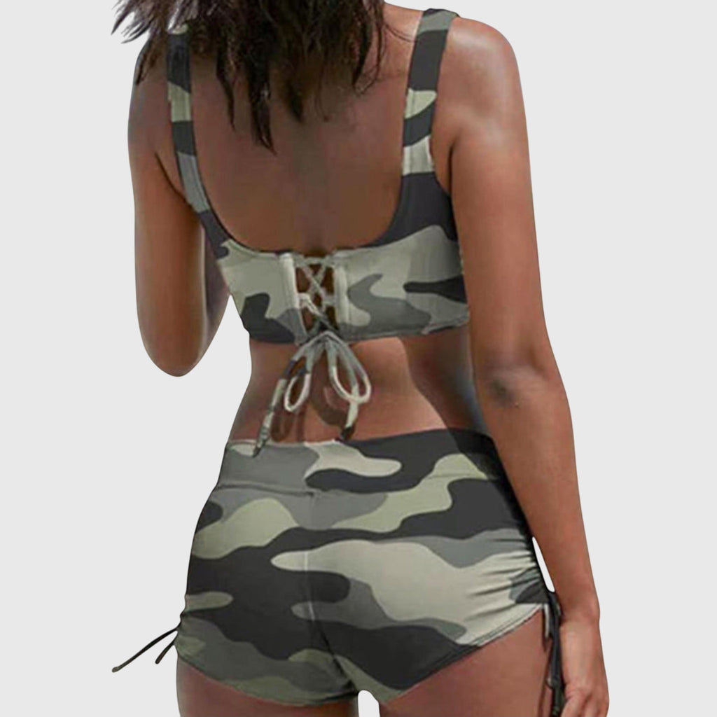 Women Swimsuit | Sporty High Waisted Bikini Set-Women Swimsuit-Eltrendio