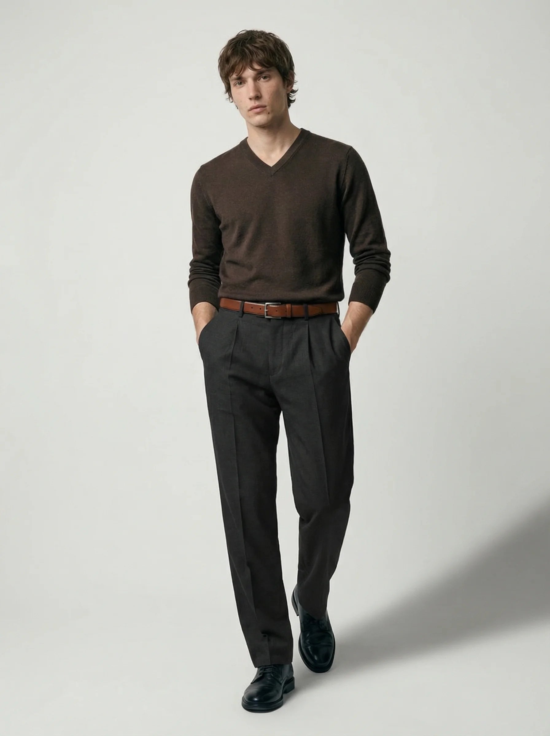 Men Pleated Trousers | Tailored Fit Smart Office Style