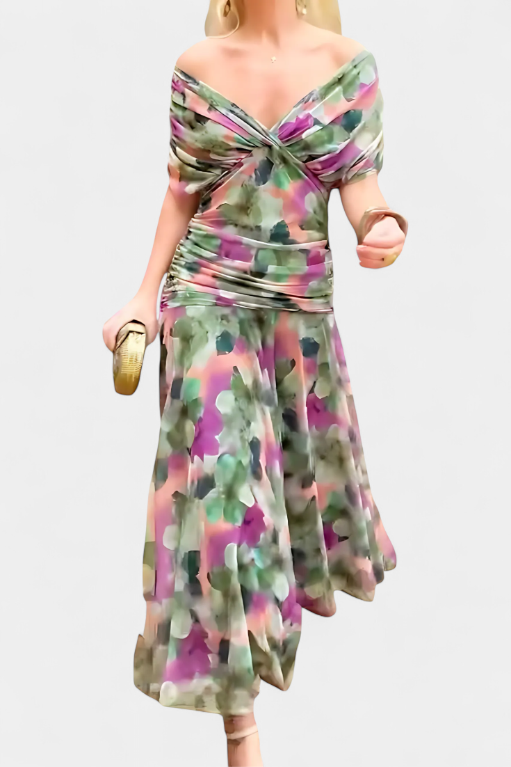 Dresses For Women | Off Shoulder Midi Dress-Women Dress-Eltrendio