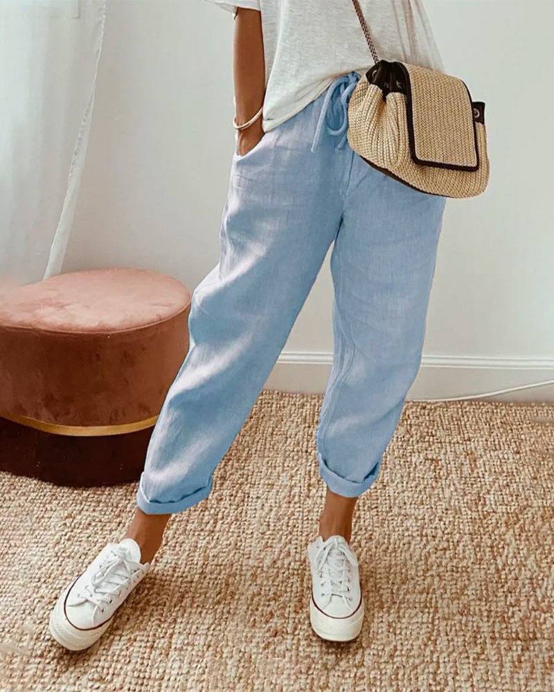 Womens Trousers | Wide Leg Casual Pants-Women Pants-Eltrendio
