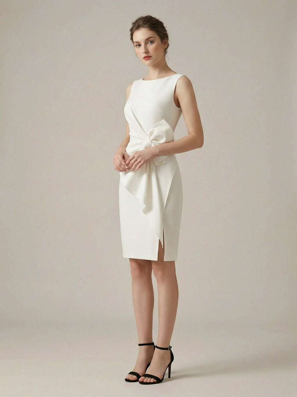 Women Midi Dress | Bow Waist Detail-Women Dress-Eltrendio