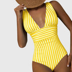 One Piece Swimsuit | Striped Monokini Bathing Suit-Women Swimsuit-Eltrendio