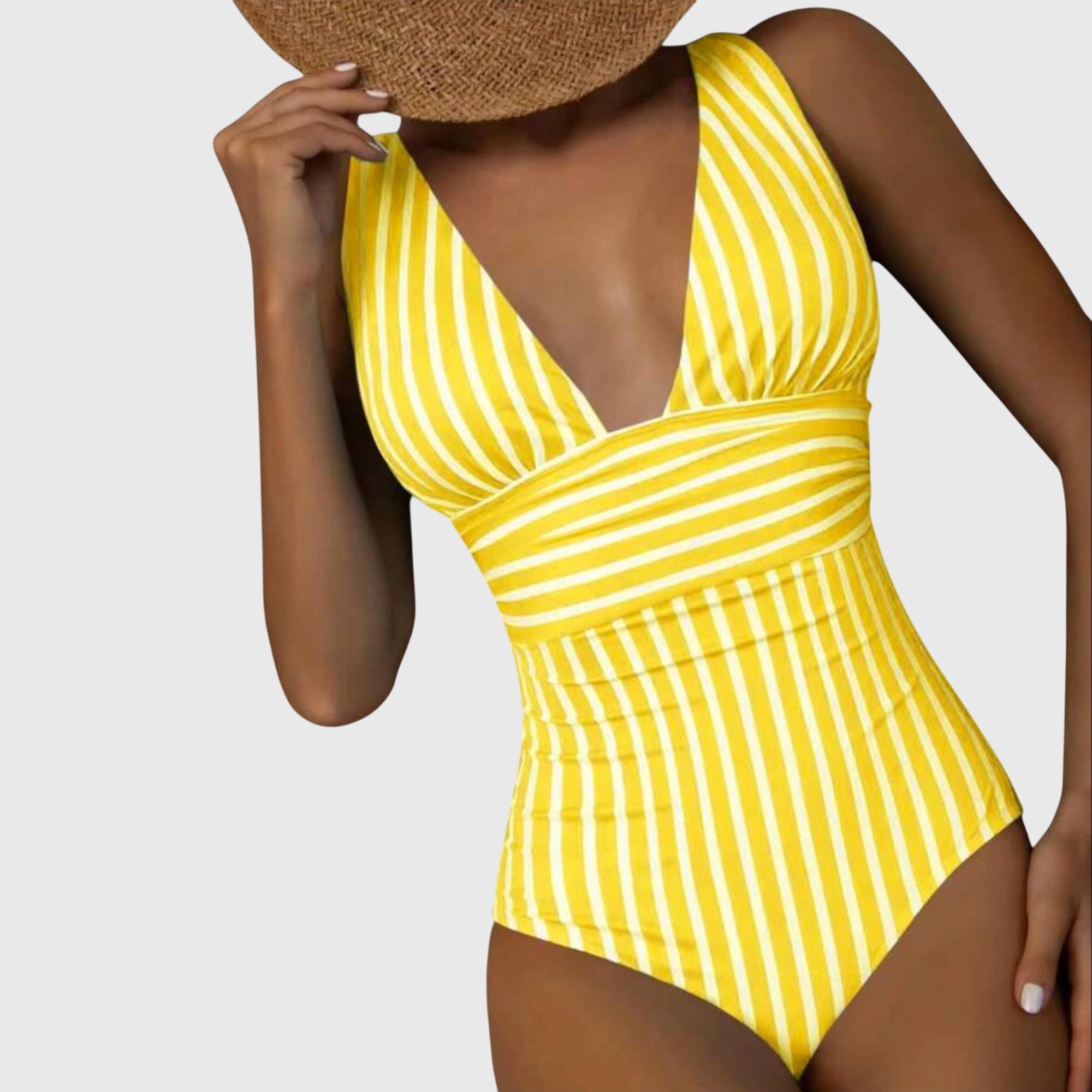One Piece Swimsuit | Striped Monokini Bathing Suit-Women Swimsuit-Eltrendio