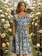 Women Dress | Summer Floral Midi Dress-Women Dress-Eltrendio