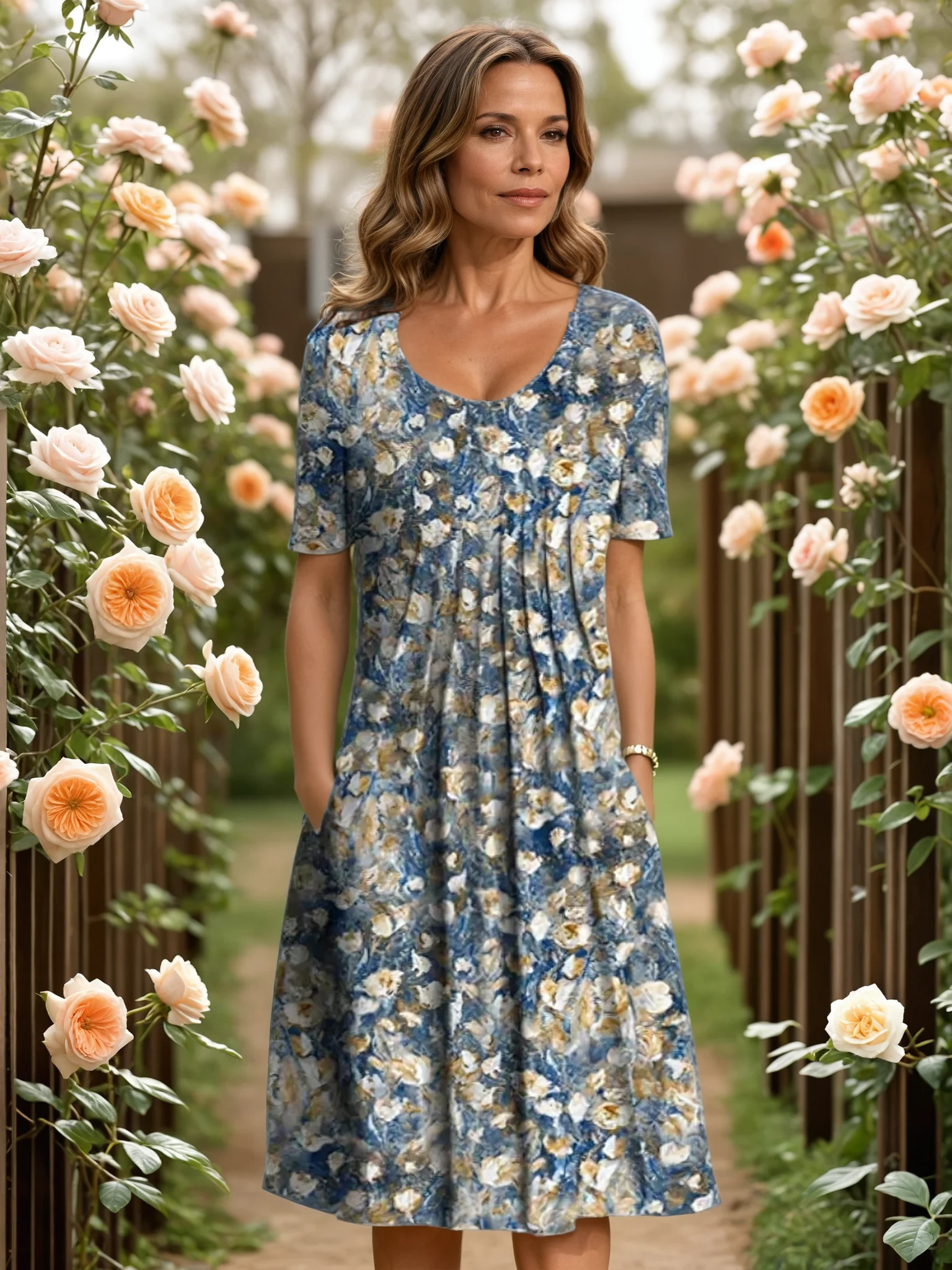 Women Dress | Summer Floral Midi Dress-Women Dress-Eltrendio