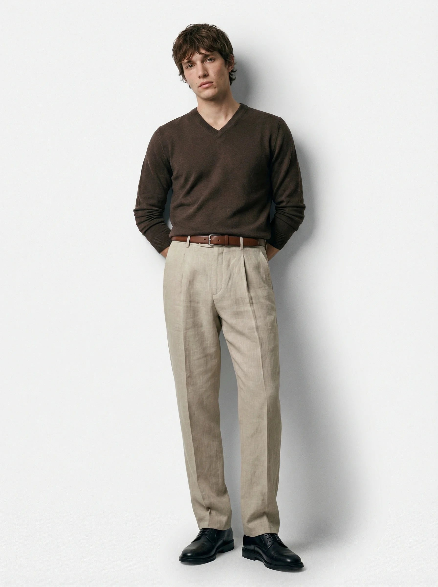 Men Pleated Trousers | Tailored Fit Smart Office Style