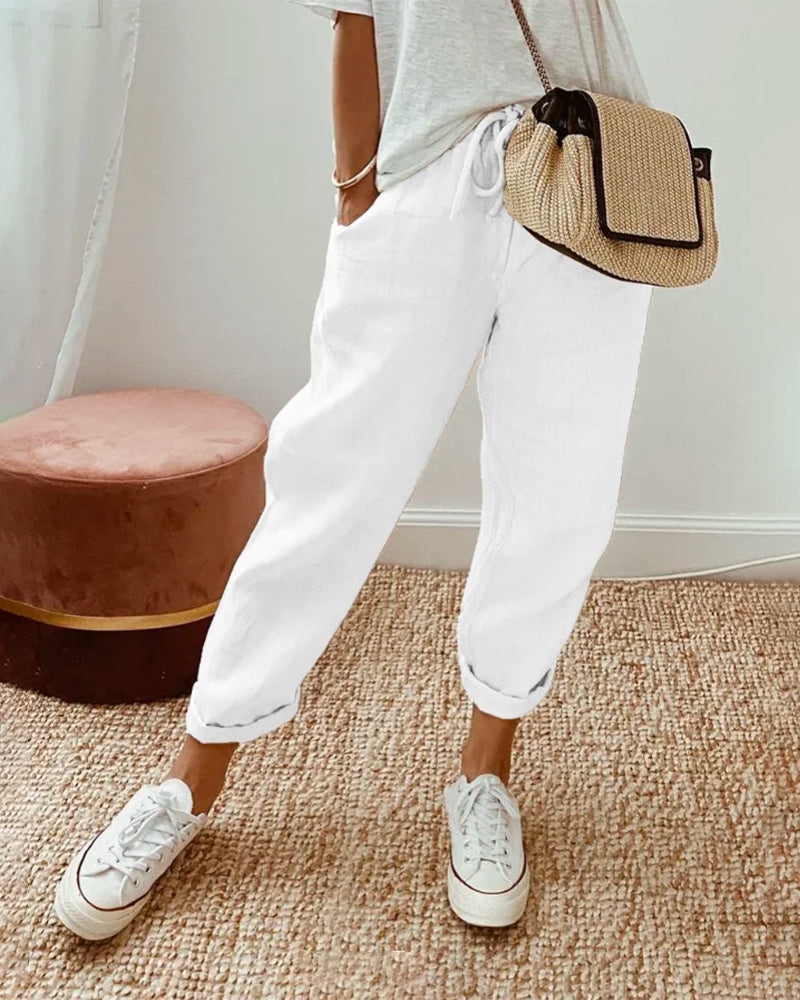 Womens Trousers | Wide Leg Casual Pants-Women Pants-Eltrendio