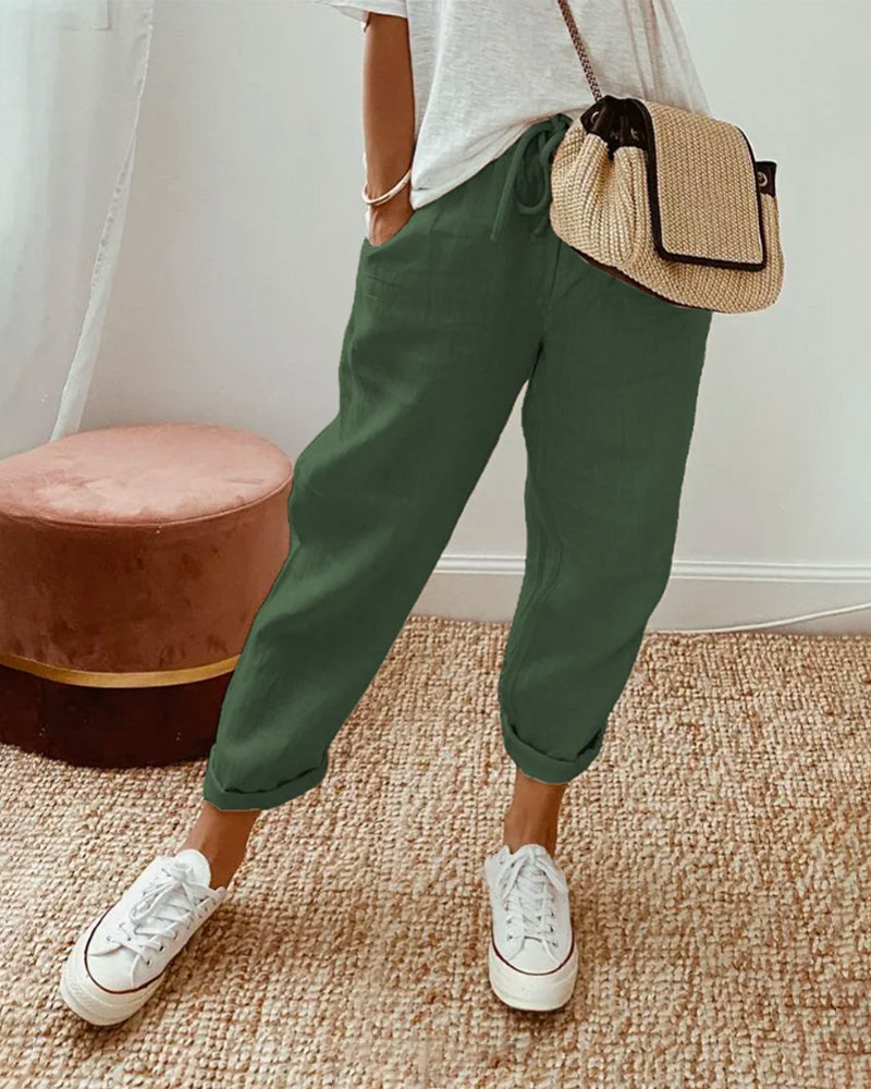 Womens Trousers | Wide Leg Casual Pants-Women Pants-Eltrendio