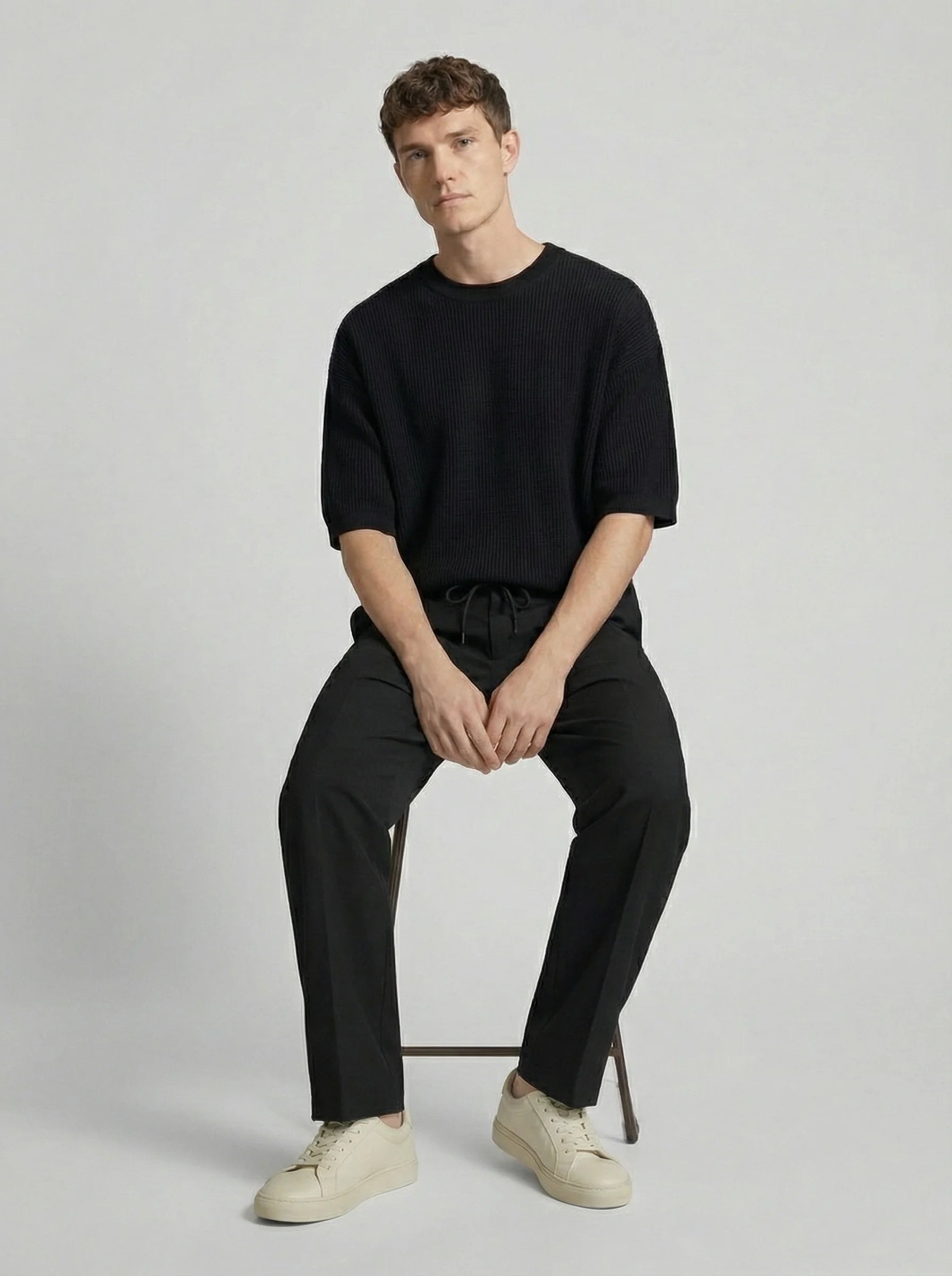 Men Wide Leg Trousers | Drawstring Waist Loose Summer Style