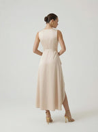 Women Wrap Midi Dress | Asymmetric Hem Design-Women Dress-Eltrendio