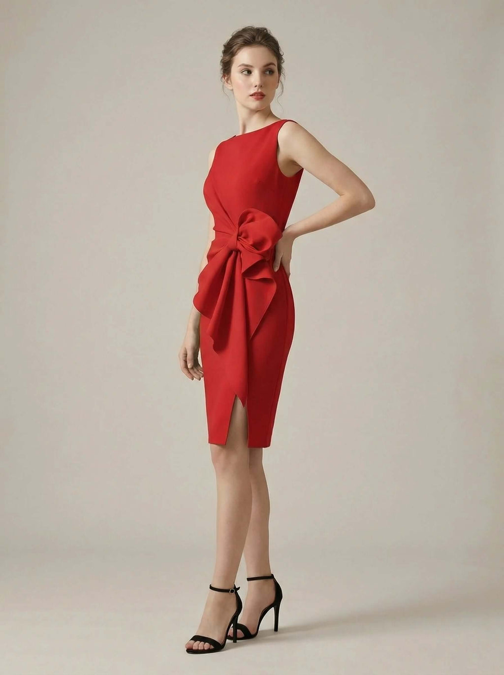 Women Midi Dress | Bow Waist Detail-Women Dress-Eltrendio