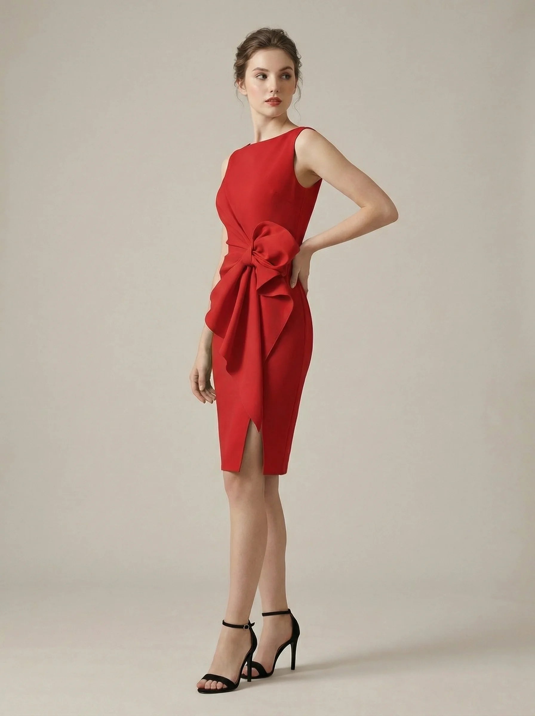 Women Midi Dress | Bow Waist Detail
