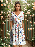 Women Dress | Summer Floral Midi Dress-Women Dress-Eltrendio