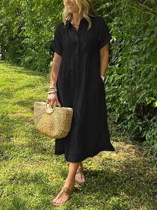 Mia | Long Button Down Summer Shirt Dress Women-Women Dress-Eltrendio
