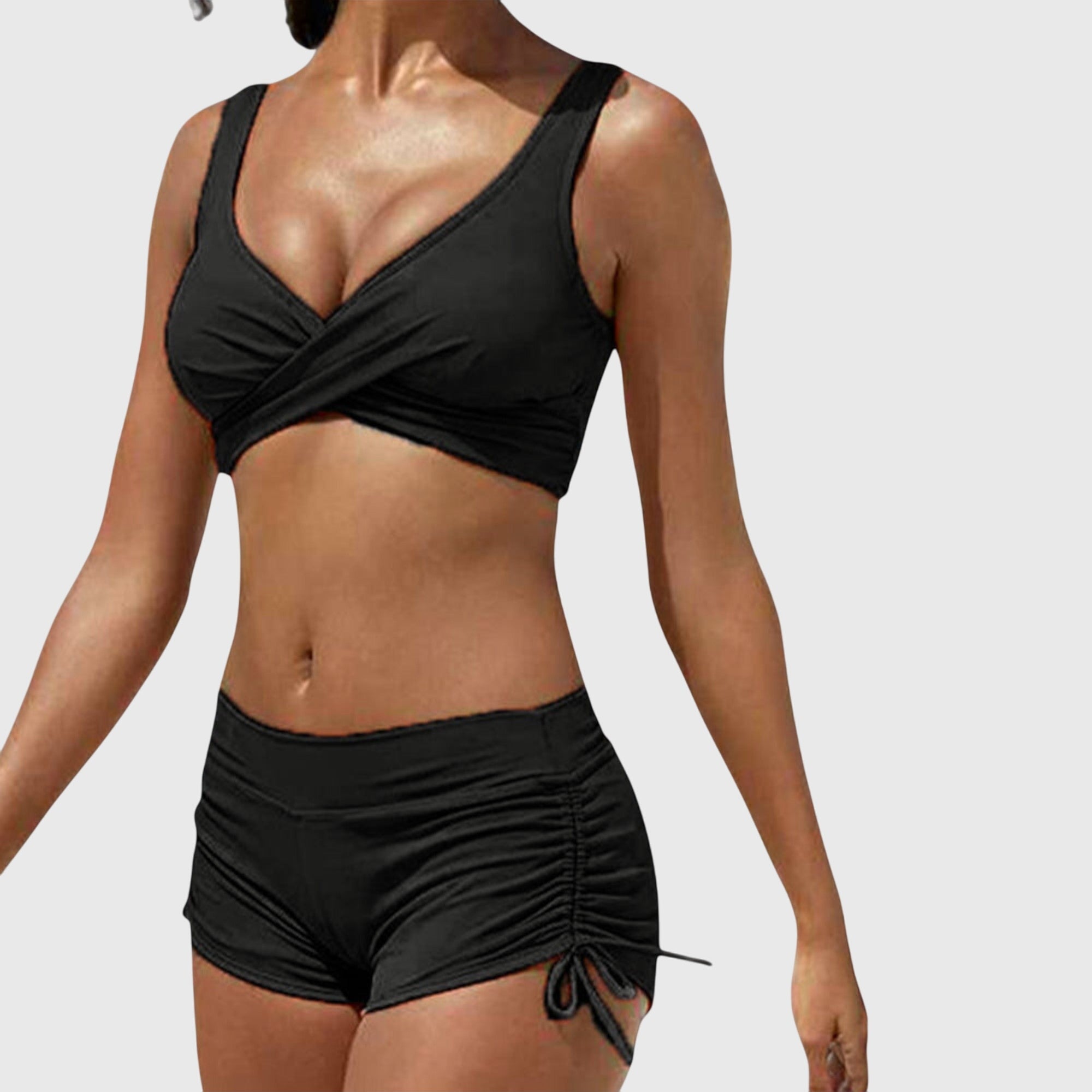 Women Swimsuit | Sporty High Waisted Bikini Set-Women Swimsuit-Eltrendio