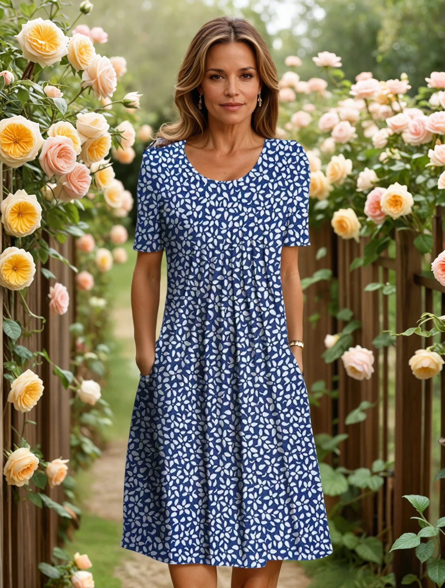 Women Dress | Summer Floral Midi Dress-Women Dress-Eltrendio
