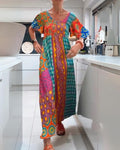Charlotte | Colourful Summer Boho Maxi Dress-Women Dress-Eltrendio