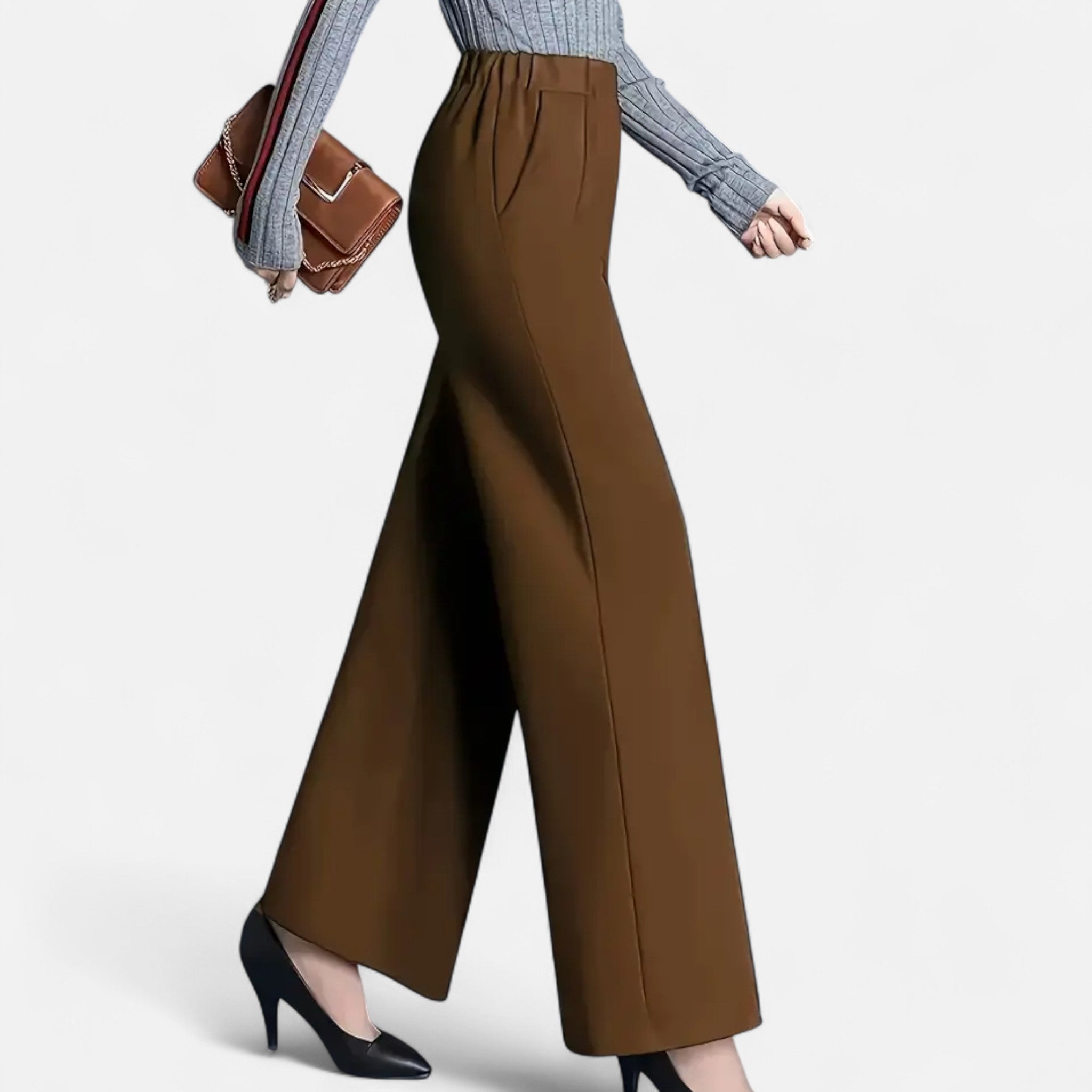 Women Trousers | High Waist Wide Leg Pants-Women Pants-Eltrendio