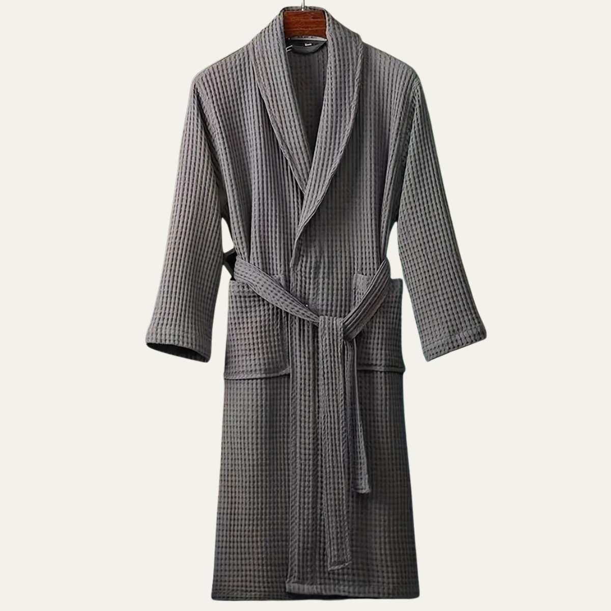 Briarstone | Men’s Belted Waffle Bathrobe | Shawl Collar Patch Pockets Home Wear-Men Bathrobe-Eltrendio