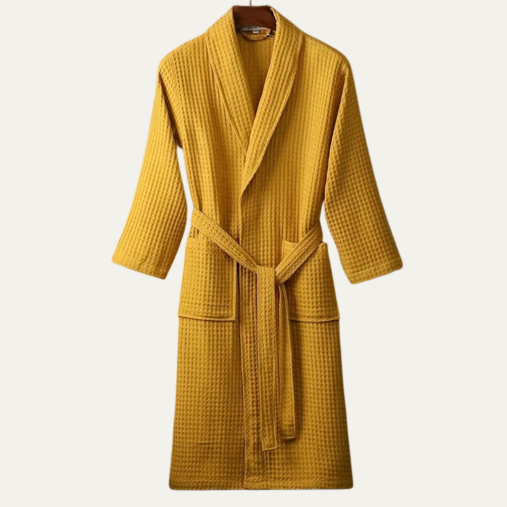 Briarstone | Men’s Belted Waffle Bathrobe | Shawl Collar Patch Pockets Home Wear-Men Bathrobe-Eltrendio