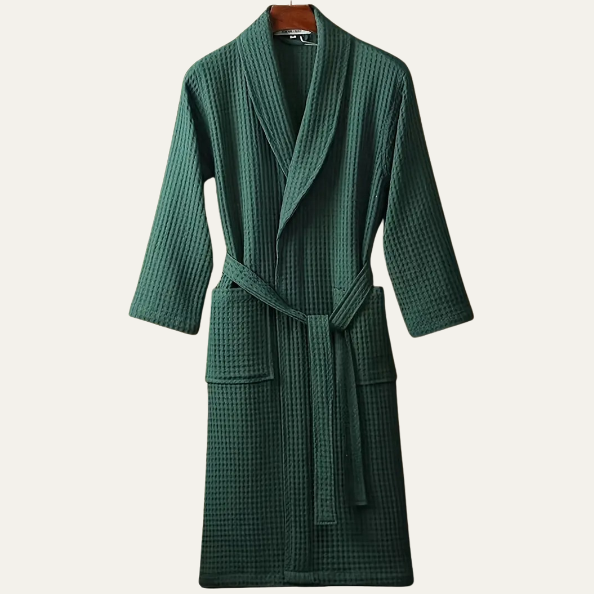 Briarstone | Men’s Belted Waffle Bathrobe | Shawl Collar Patch Pockets Home Wear-Men Bathrobe-Eltrendio