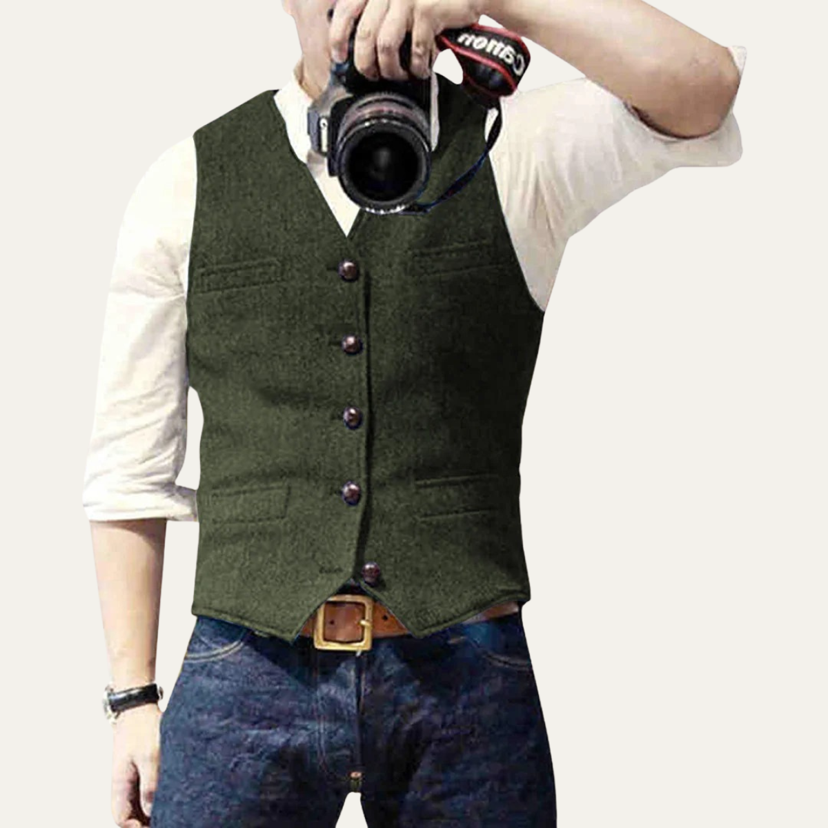 Harrington | Men’s Button Front Waistcoat | V Neck Pocket Detail Formal Wear-Men Vest-Eltrendio