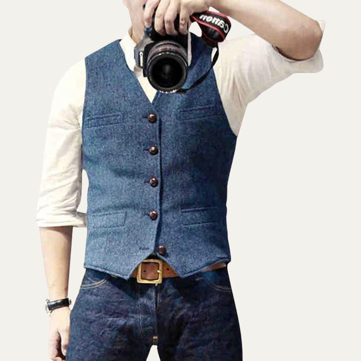 Harrington | Men’s Button Front Waistcoat | V Neck Pocket Detail Formal Wear-Men Vest-Eltrendio