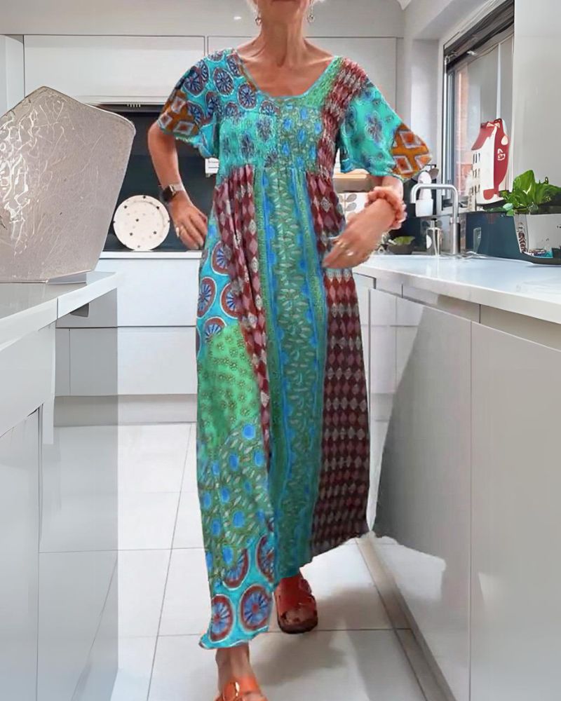 Charlotte | Colourful Summer Boho Maxi Dress-Women Dress-Eltrendio