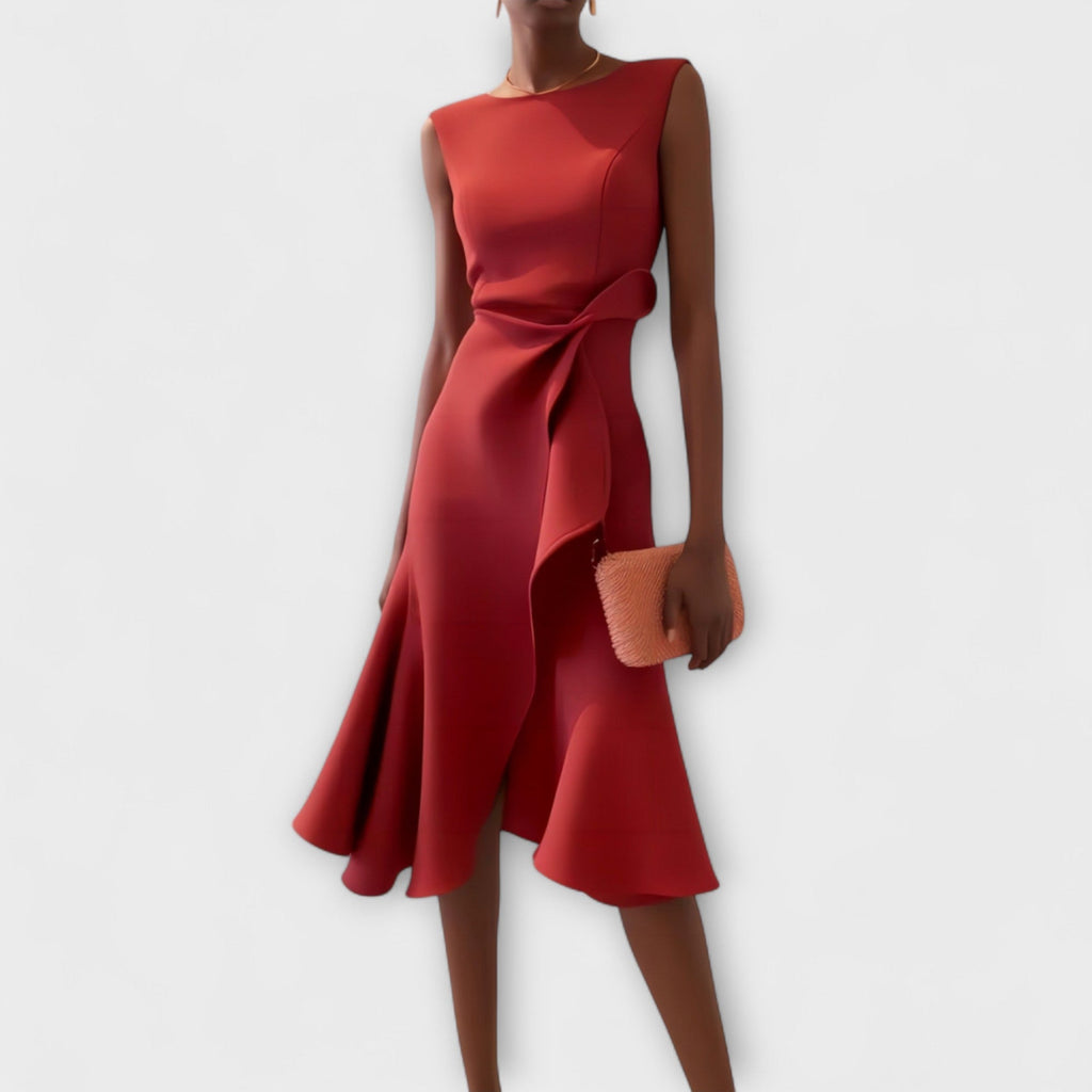 Midi Dress | Evening Wedding Guest Dress-Women Dress-Eltrendio