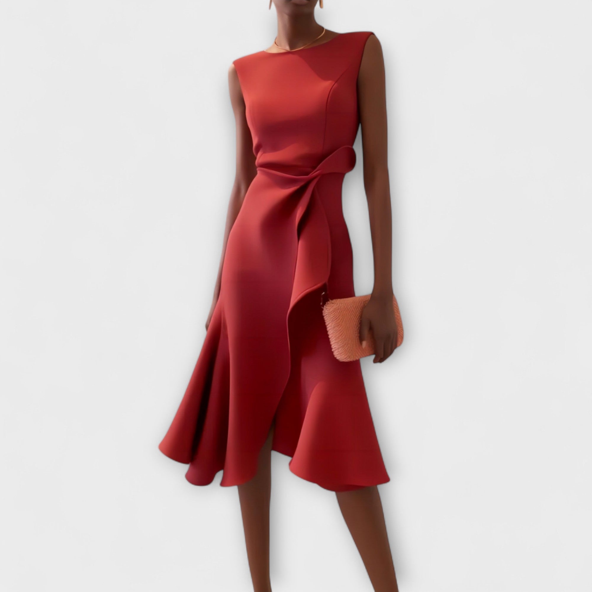 Midi Dress | Evening Wedding Guest Dress-Women Dress-Eltrendio