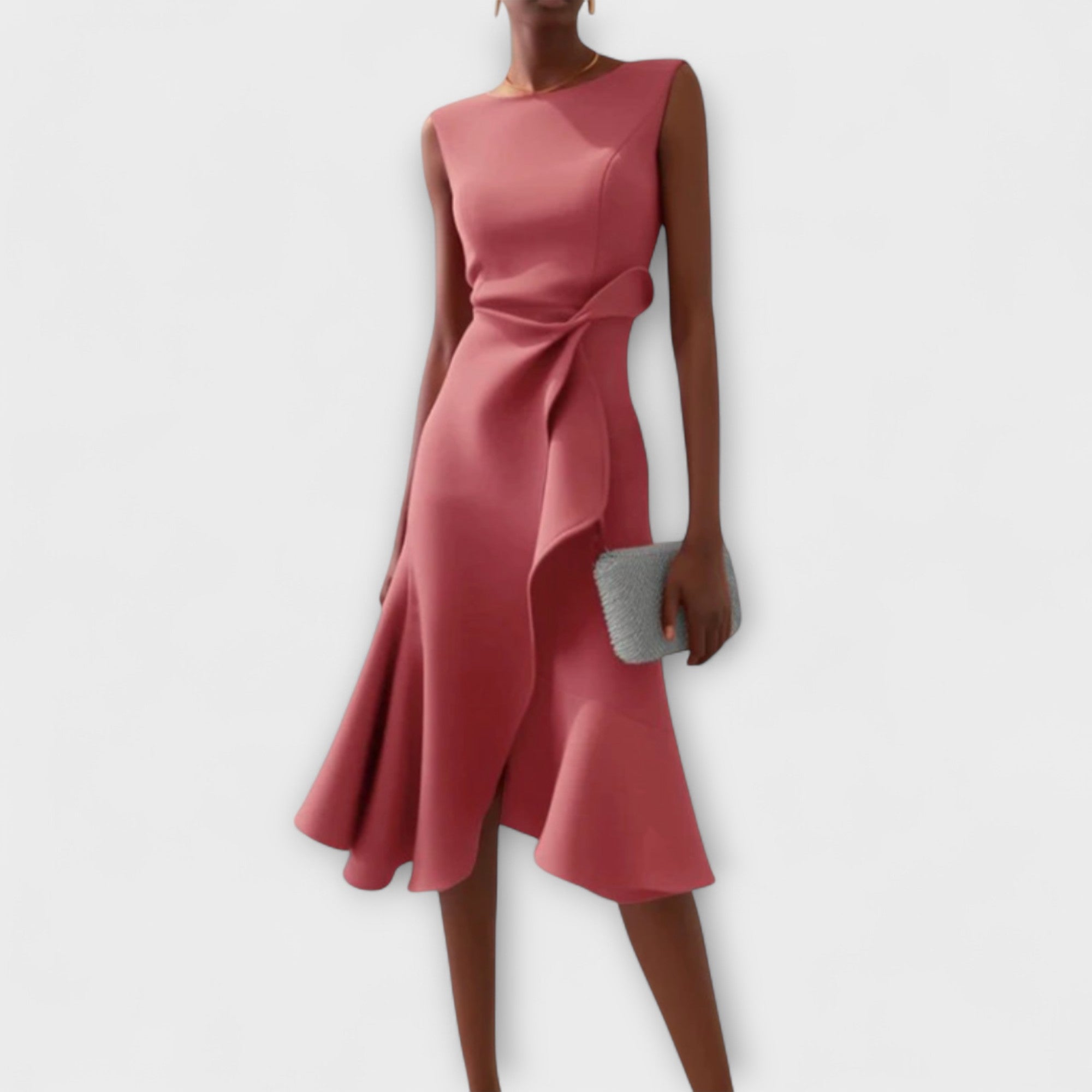 Midi Dress | Evening Wedding Guest Dress-Women Dress-Eltrendio