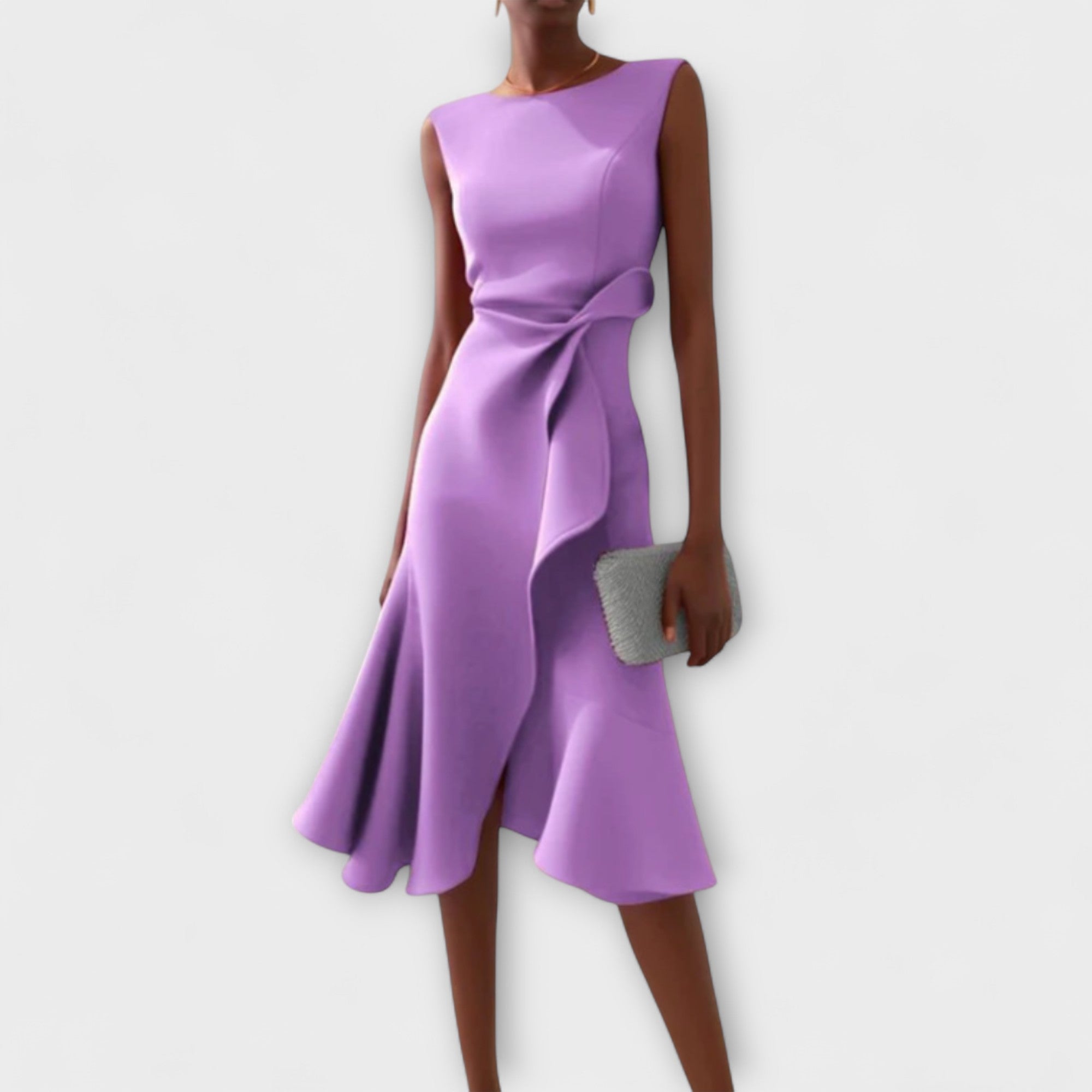 Midi Dress | Evening Wedding Guest Dress-Women Dress-Eltrendio