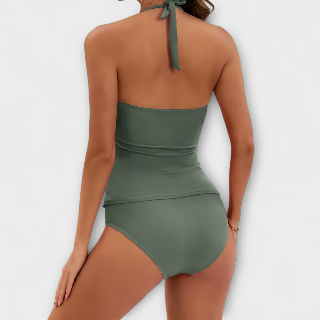 Halter Neck Swimsuit | Two Piece Swimwear-Women Swimsuit-Eltrendio