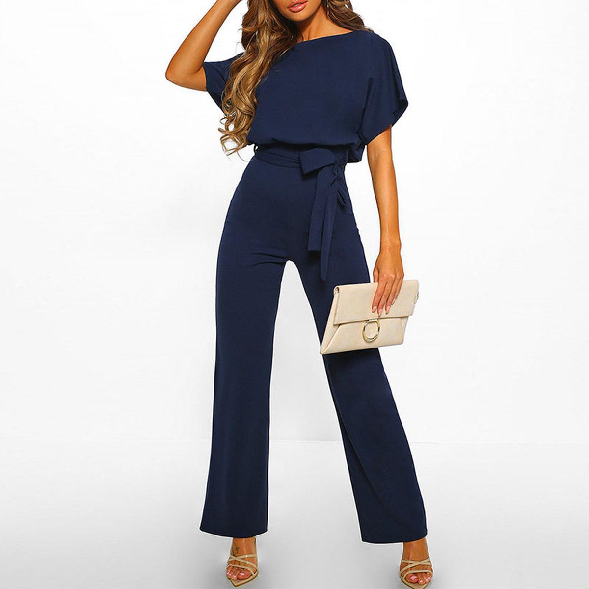 Women Jumpsuit | Formal Wide Leg Romper-Women Jumpsuit-Eltrendio