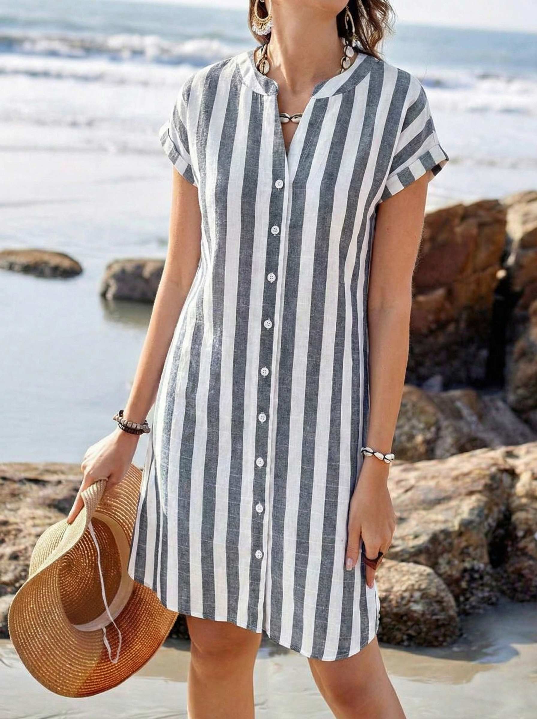 Amelia | Beach Shirt Dress Women-Women Dress-Eltrendio