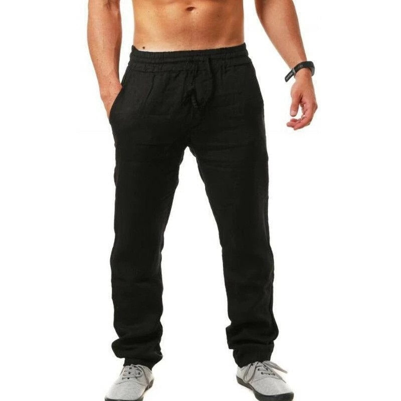 Mens Trousers | Loose Fit Drawstring Pants-Men Pants-Eltrendio