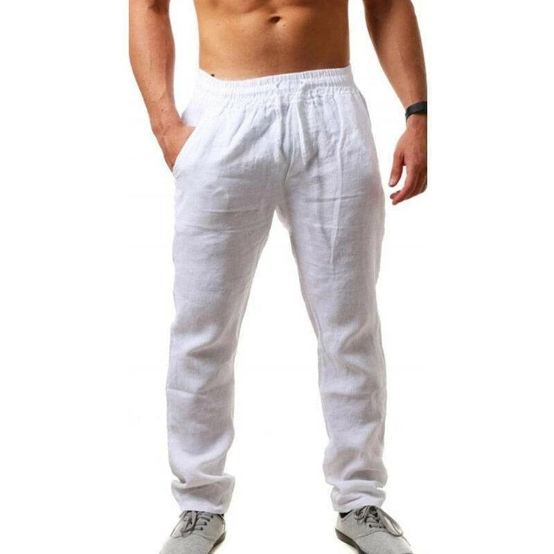 Mens Trousers | Loose Fit Drawstring Pants-Men Pants-Eltrendio