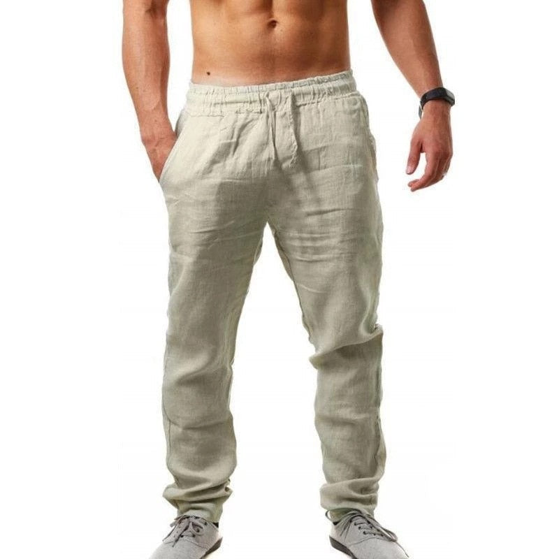 Mens Trousers | Loose Fit Drawstring Pants-Men Pants-Eltrendio