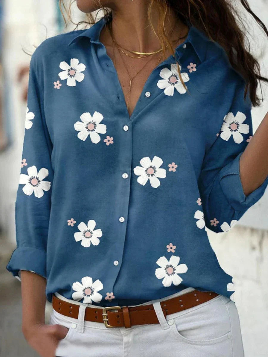 Shirts for Women | Floral Button Up Shirt-Women Shirt-Eltrendio