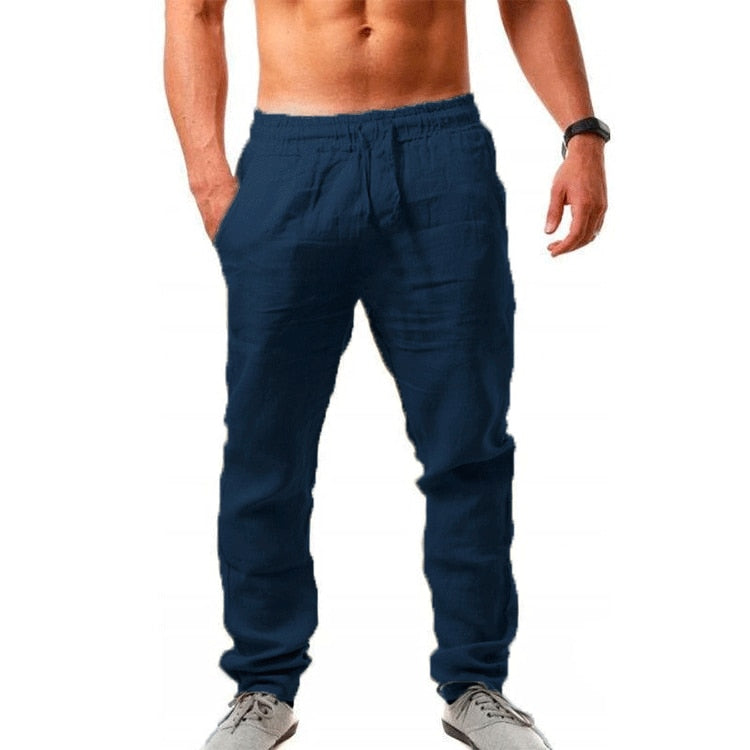 Mens Trousers | Loose Fit Drawstring Pants-Men Pants-Eltrendio