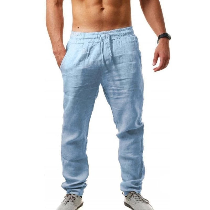 Mens Trousers | Loose Fit Drawstring Pants-Men Pants-Eltrendio