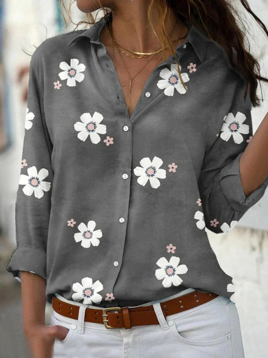 Shirts for Women | Floral Button Up Shirt-Women Shirt-Eltrendio
