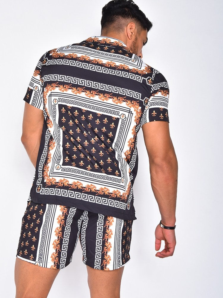 Mens Two Piece Sets | Hawaiian Shirt Set-Men Outfit Set-Eltrendio